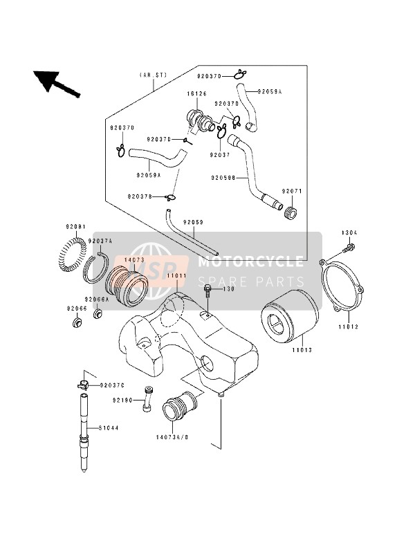 Kawasaki EN500 1994 Air Cleaner for a 1994 Kawasaki EN500