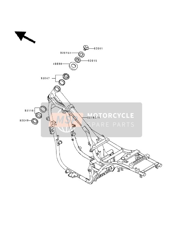 Kawasaki EN500 1994 Frame for a 1994 Kawasaki EN500