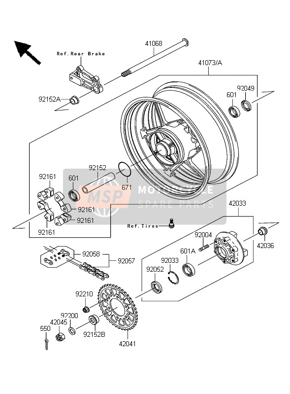 Kawasaki NINJA ZX-10R 2006 Rear Hub for a 2006 Kawasaki NINJA ZX-10R