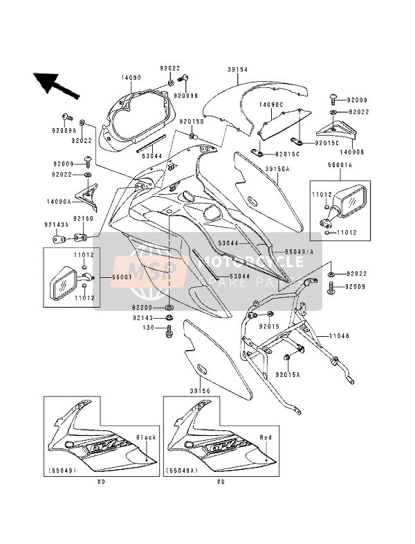 55049524820, Cowling.,Upp,P.P.Black Mica, Kawasaki, 0