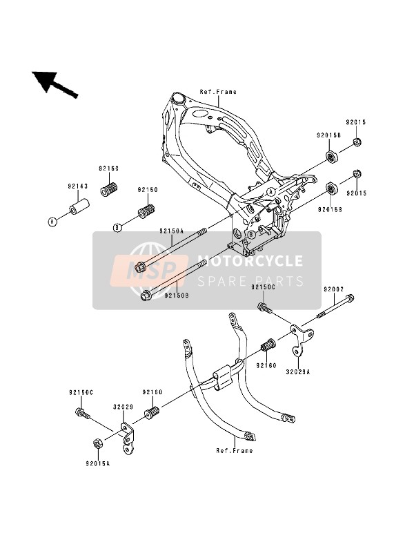 920151846, Nut, Engine Mount, 22mm, Kawasaki, 2