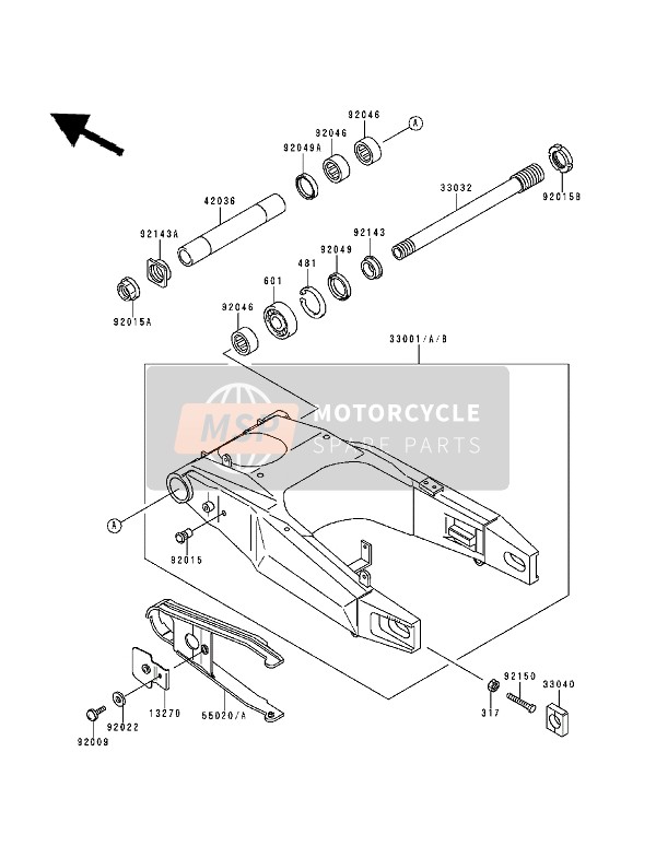 Kawasaki NINJA-ZX9R 1994 Swing Arm for a 1994 Kawasaki NINJA-ZX9R