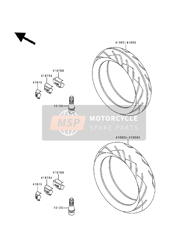 Kawasaki NINJA-ZX9R 1994 Tyres for a 1994 Kawasaki NINJA-ZX9R