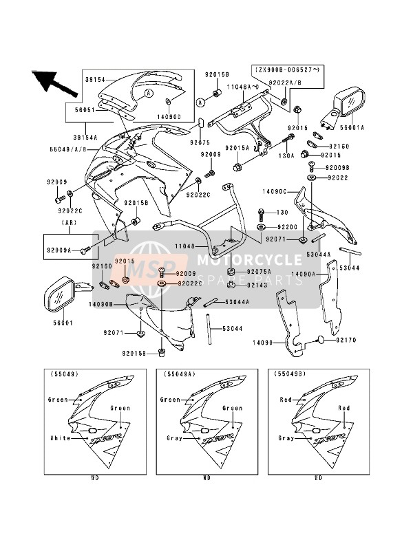 110481961, Bracket,Mirror, Kawasaki, 0