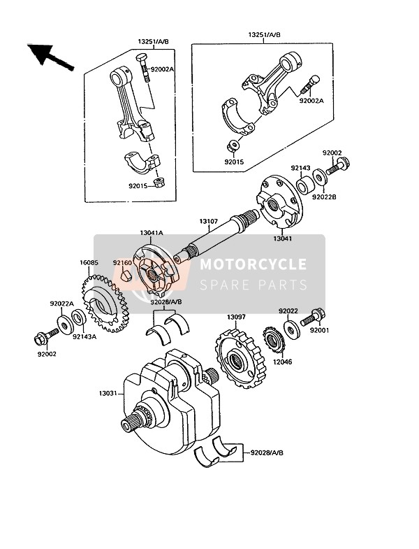 Kawasaki VN-15 1994 Crankshaft for a 1994 Kawasaki VN-15