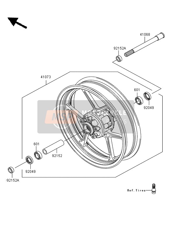 Kawasaki VERSYS 2009 Front Hub for a 2009 Kawasaki VERSYS