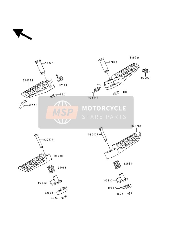 Kawasaki ZXR400 1994 Footrests for a 1994 Kawasaki ZXR400