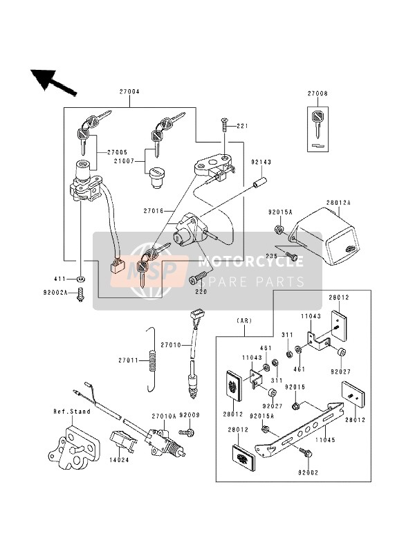 Kawasaki ZXR400 1994 Ignition Switch for a 1994 Kawasaki ZXR400