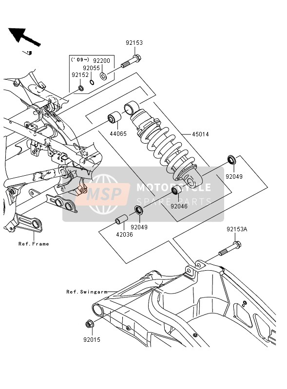 Kawasaki VERSYS ABS 2009 Suspensie & Schokdemper voor een 2009 Kawasaki VERSYS ABS