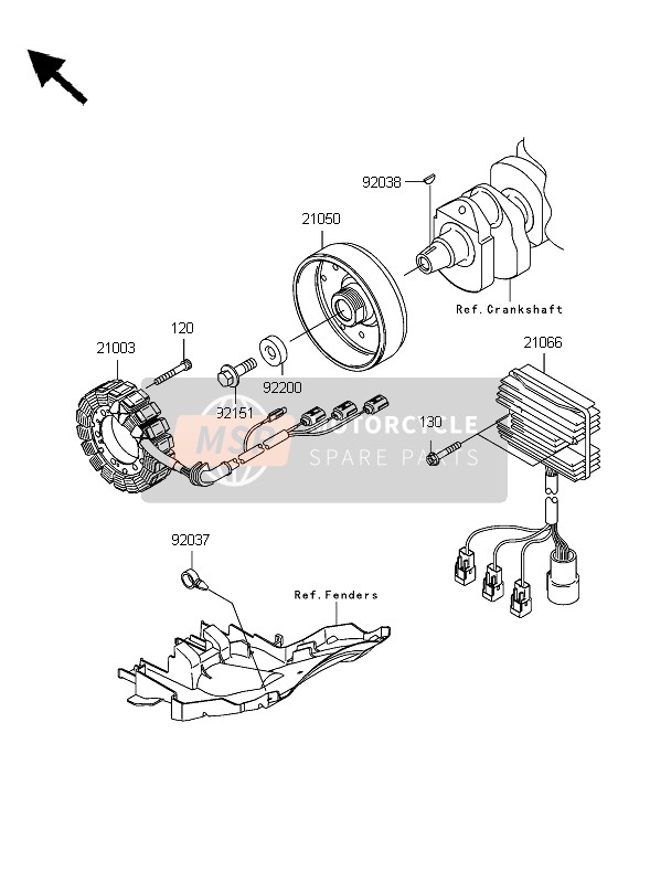 210030017, Stator, Kawasaki, 0