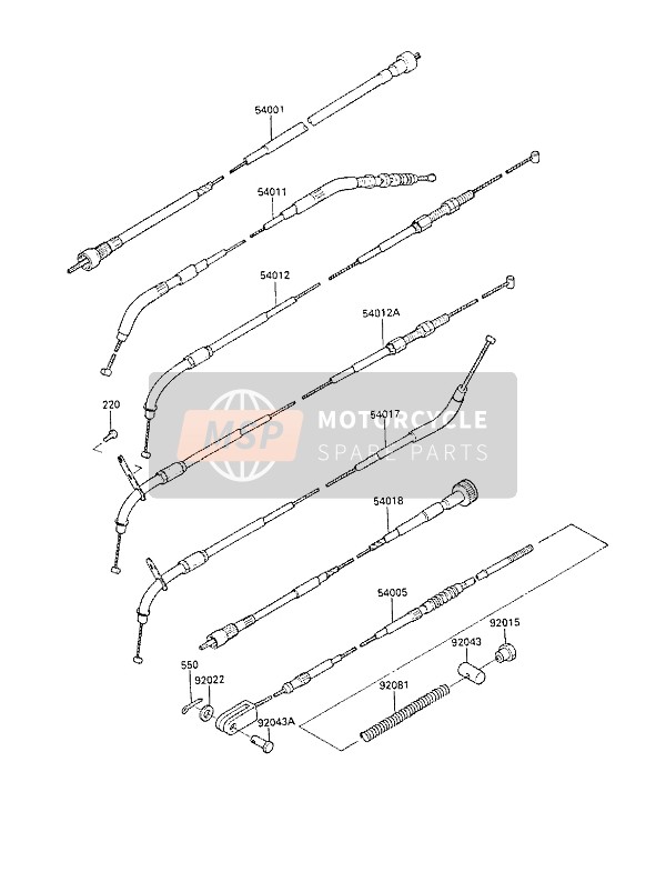Kawasaki LTD450 1986 Cables for a 1986 Kawasaki LTD450