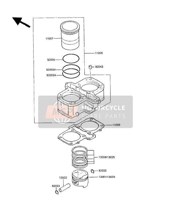 Kawasaki LTD450 1987 Cylinder & Piston(S) for a 1987 Kawasaki LTD450