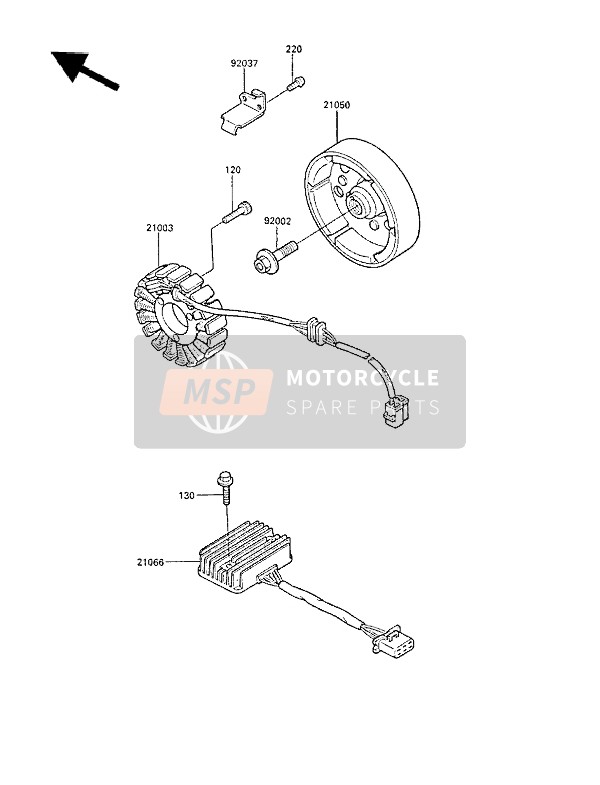 Kawasaki LTD450 1987 Generator for a 1987 Kawasaki LTD450