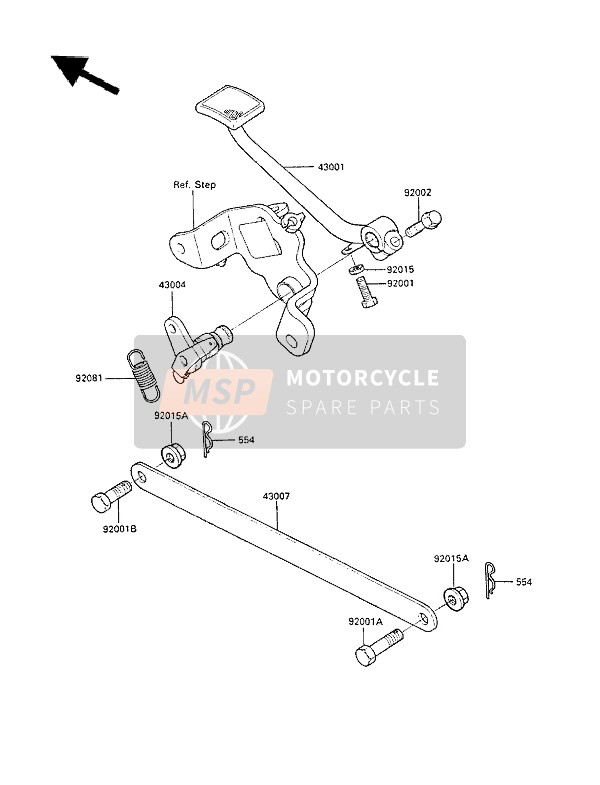 Kawasaki LTD450 1987 Brake Pedal for a 1987 Kawasaki LTD450