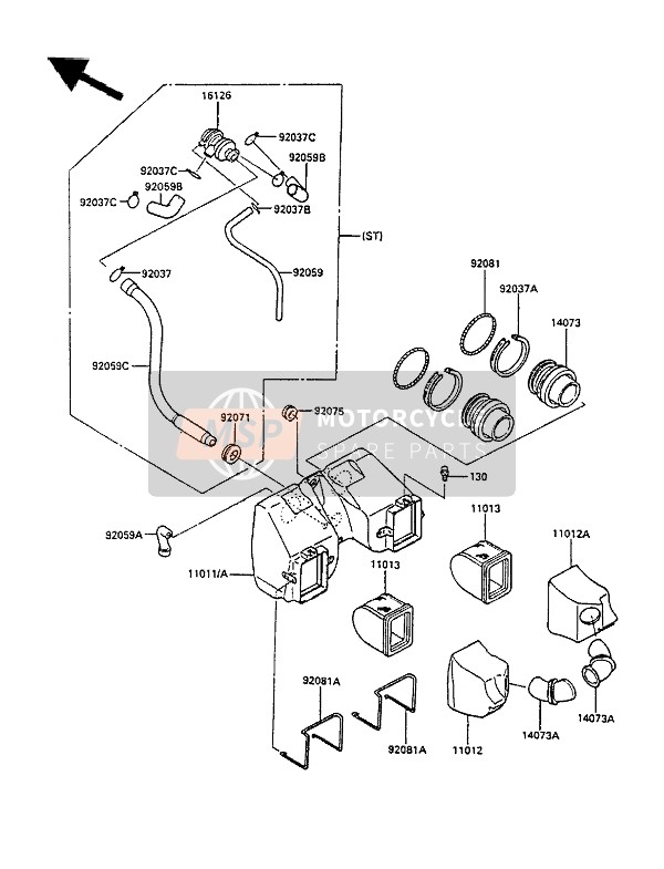 920591529, Tube, Air Switch Valve, Kawasaki, 1