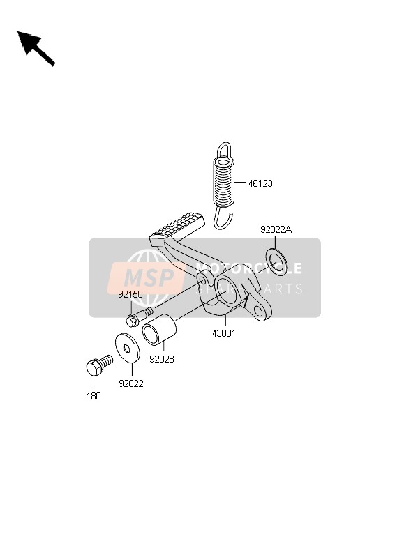 Kawasaki NINJA ZX-12R 2006 Pedal de freno para un 2006 Kawasaki NINJA ZX-12R