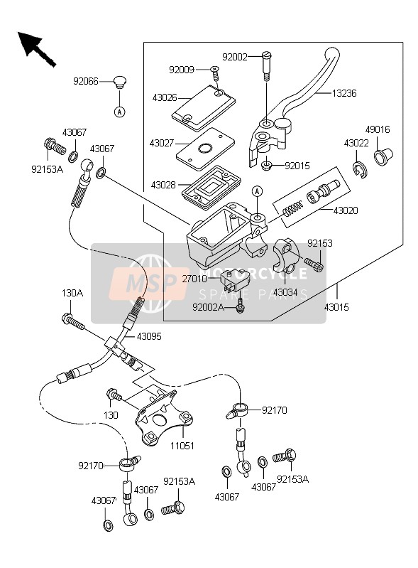 Kawasaki NINJA ZX-12R 2006 Front Master Cylinder for a 2006 Kawasaki NINJA ZX-12R