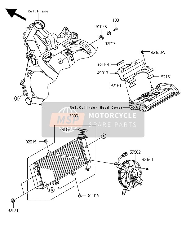 Kawasaki VERSYS 2010 Radiator for a 2010 Kawasaki VERSYS