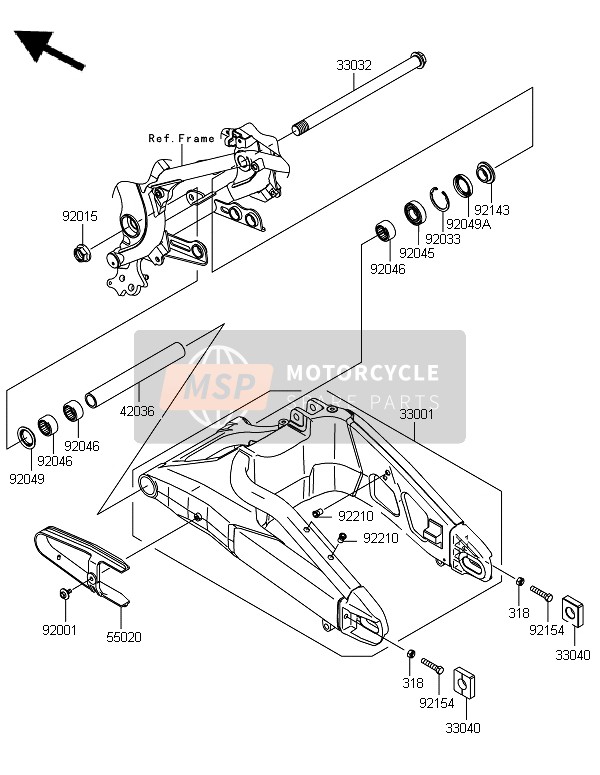 Kawasaki VERSYS 2010 Swing Arm for a 2010 Kawasaki VERSYS