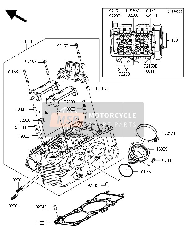 Kawasaki VERSYS ABS 2010 Culasse pour un 2010 Kawasaki VERSYS ABS