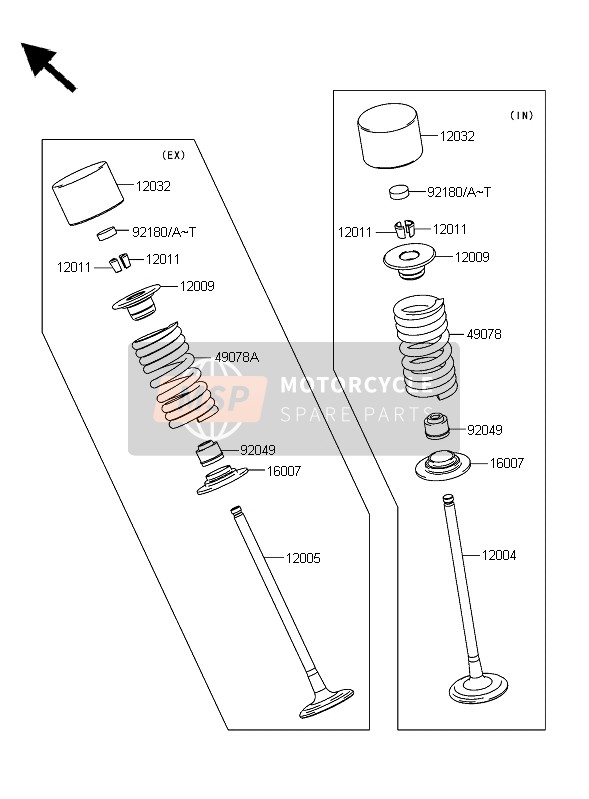 Kawasaki NINJA ZX-6R 2006 Valve for a 2006 Kawasaki NINJA ZX-6R