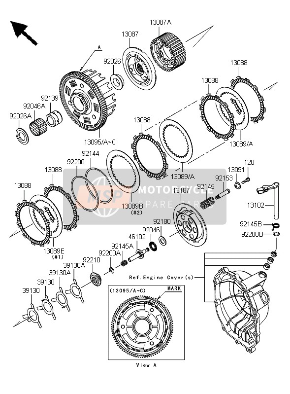 Kawasaki NINJA ZX-6R 2006 Embrague para un 2006 Kawasaki NINJA ZX-6R