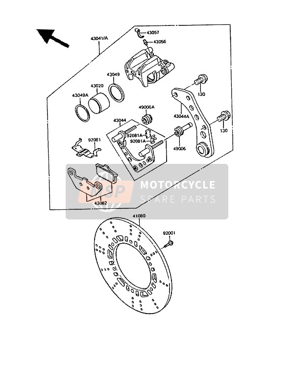 Kawasaki GPZ550 1988 Rear Brake for a 1988 Kawasaki GPZ550