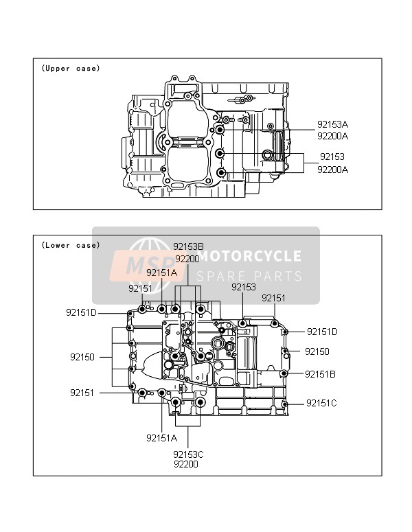 Kawasaki VERSYS ABS 2010 Carterboutpatroon voor een 2010 Kawasaki VERSYS ABS