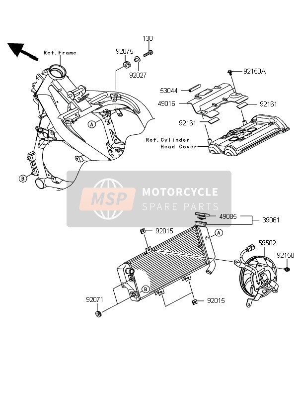 Kawasaki VERSYS ABS 2010 Radiator voor een 2010 Kawasaki VERSYS ABS