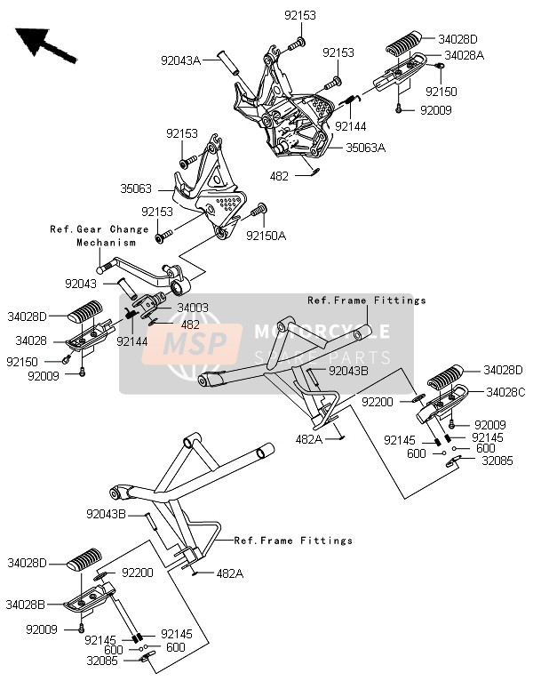 Kawasaki VERSYS ABS 2010 Repose-Pieds pour un 2010 Kawasaki VERSYS ABS