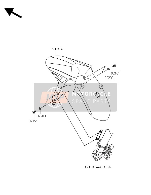 Kawasaki VERSYS ABS 2010 Front Fender for a 2010 Kawasaki VERSYS ABS