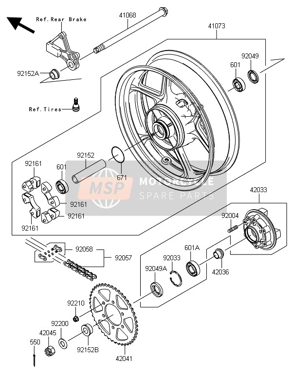 Kawasaki VERSYS ABS 2010 Rear Hub for a 2010 Kawasaki VERSYS ABS