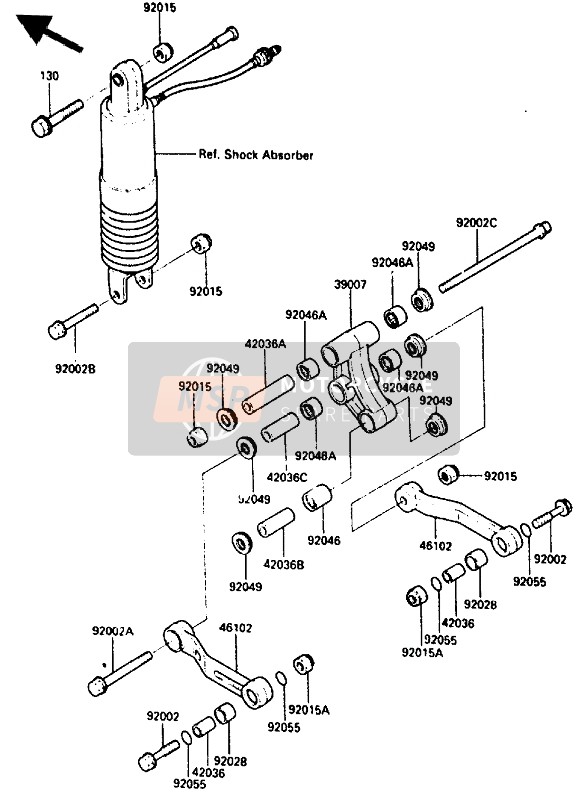 Kawasaki GPZ600R 1986 Suspensión para un 1986 Kawasaki GPZ600R