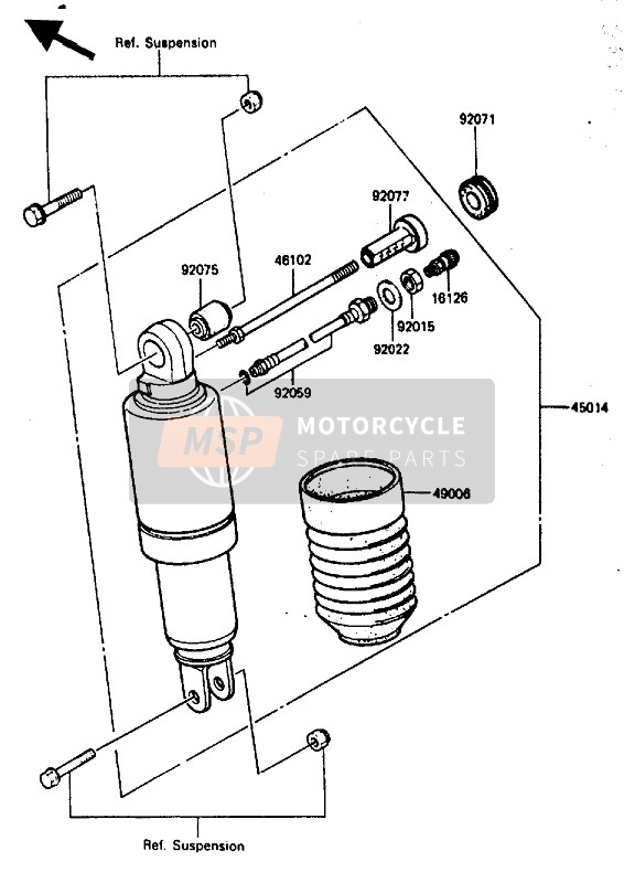 Kawasaki GPZ600R 1986 STOSSDÄMPFER für ein 1986 Kawasaki GPZ600R