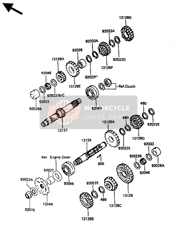 Kawasaki GPZ750 1987 Transmission for a 1987 Kawasaki GPZ750