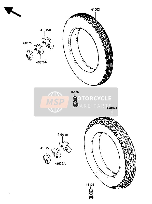 Kawasaki GPZ750 1987 Tyre for a 1987 Kawasaki GPZ750