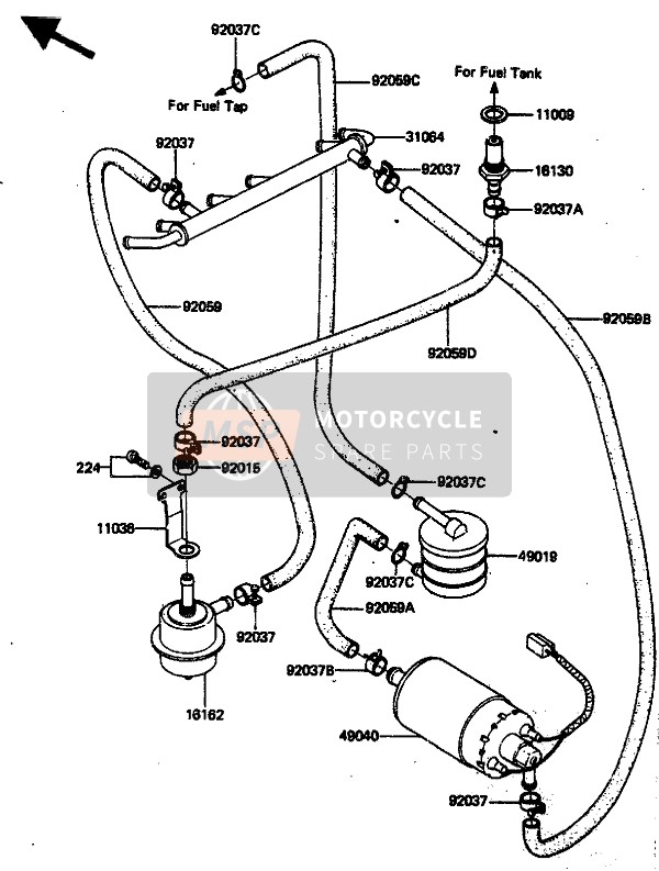 Kawasaki ZN1300 1986 Benzine pomp voor een 1986 Kawasaki ZN1300