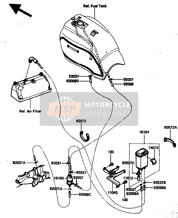 Kawasaki ZN1300 1986 Frasco para un 1986 Kawasaki ZN1300