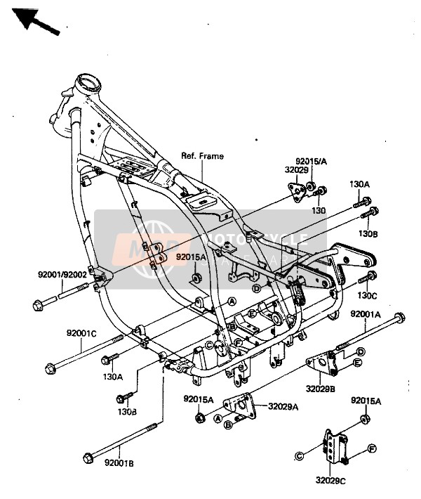 Kawasaki ZN1300 1986 Frame Fitting for a 1986 Kawasaki ZN1300