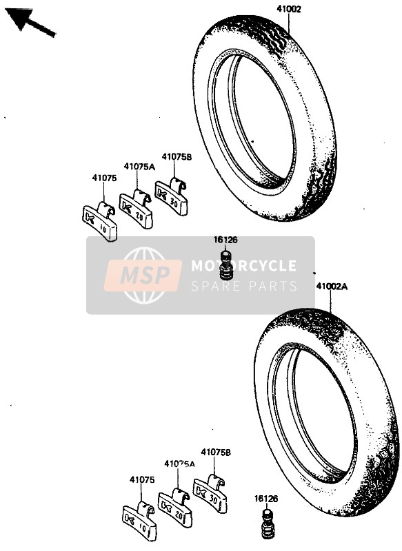 Kawasaki ZN1300 1986 Tyre for a 1986 Kawasaki ZN1300