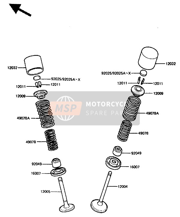 Kawasaki ZX400 1987 Soupape pour un 1987 Kawasaki ZX400