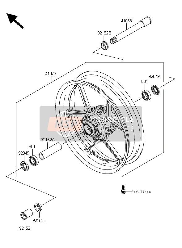 Kawasaki NINJA ZX-6R 2006 Front Hub for a 2006 Kawasaki NINJA ZX-6R