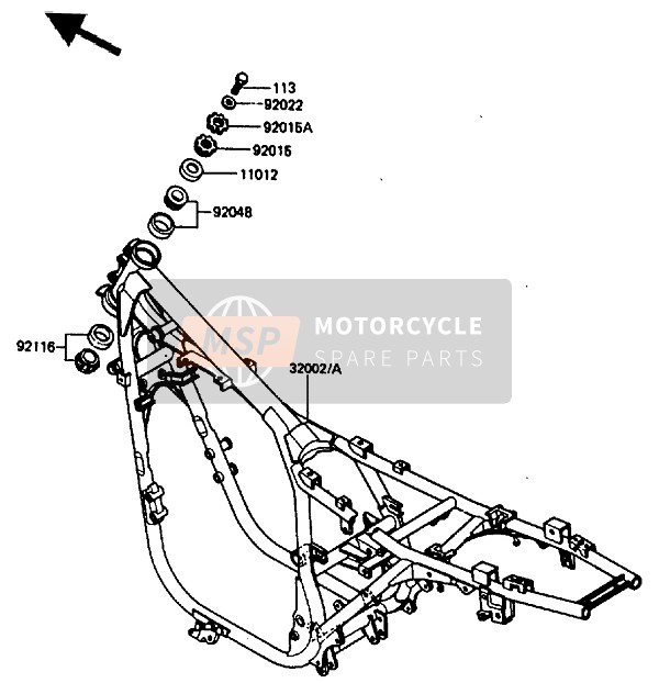 Kawasaki ZX400 1987 Frame for a 1987 Kawasaki ZX400