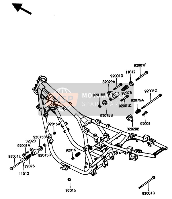 Kawasaki ZX400 1987 Frame Fitting for a 1987 Kawasaki ZX400