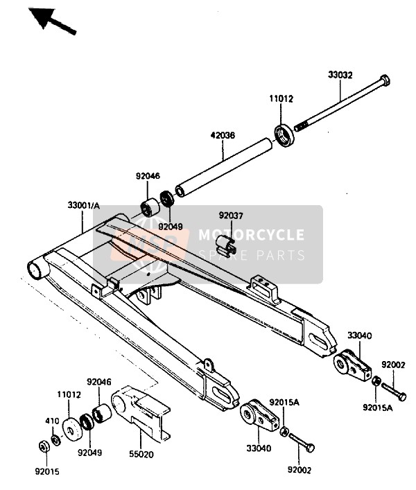 Kawasaki ZX400 1987 Swing Arm for a 1987 Kawasaki ZX400