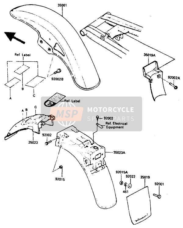 Kawasaki ZX400 1987 Fender for a 1987 Kawasaki ZX400