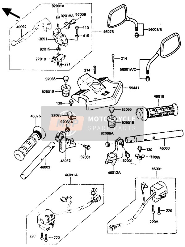 Kawasaki ZX400 1987 Guidon pour un 1987 Kawasaki ZX400