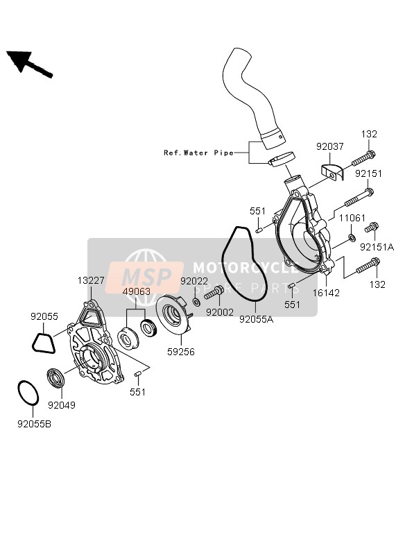 Kawasaki VERSYS 2011 Water Pump for a 2011 Kawasaki VERSYS