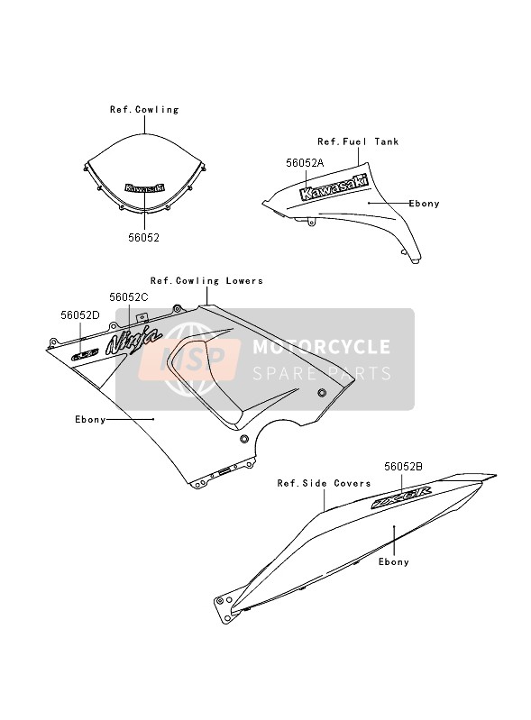 560520753, Mark,Seatcover,ZX-6R, Kawasaki, 0