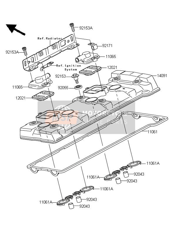 Kawasaki ZZR1400 2006 Cylinder Head Cover for a 2006 Kawasaki ZZR1400